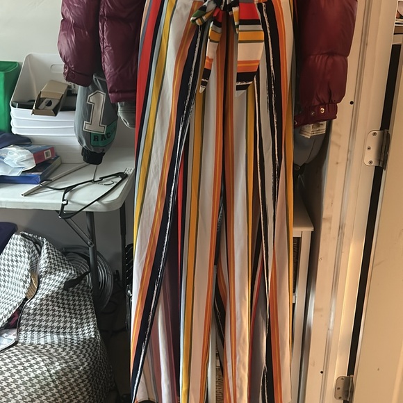Make a Bold Statement with Our Multicolored Stripe Wide-Leg Pants - Picture 3 of 3